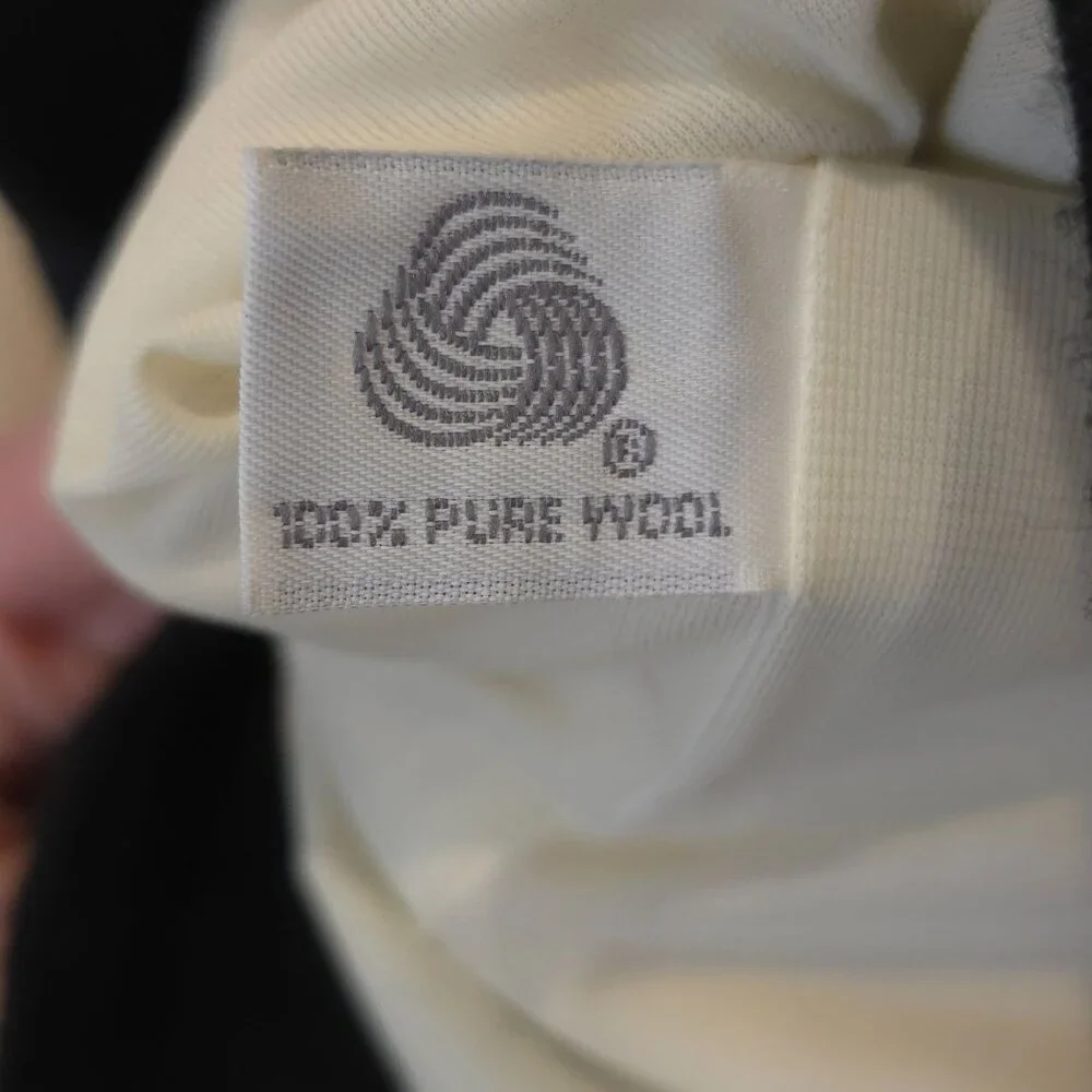 Vintage Bleyle Cream & Black Cardigan Sweater 100% Pure Wool Women's - Picture 6 of 13